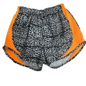 NIKE Dri Fit Tempo Shorts Black White Orange Cheetah Women’s Size XS